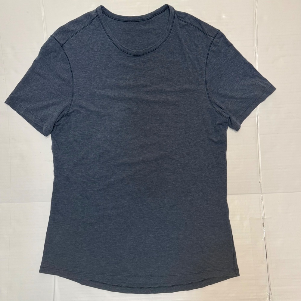 Lululemon Mens Short Sleeve Athletic T-Shirt Heathered Gray Crew Neck Size Large